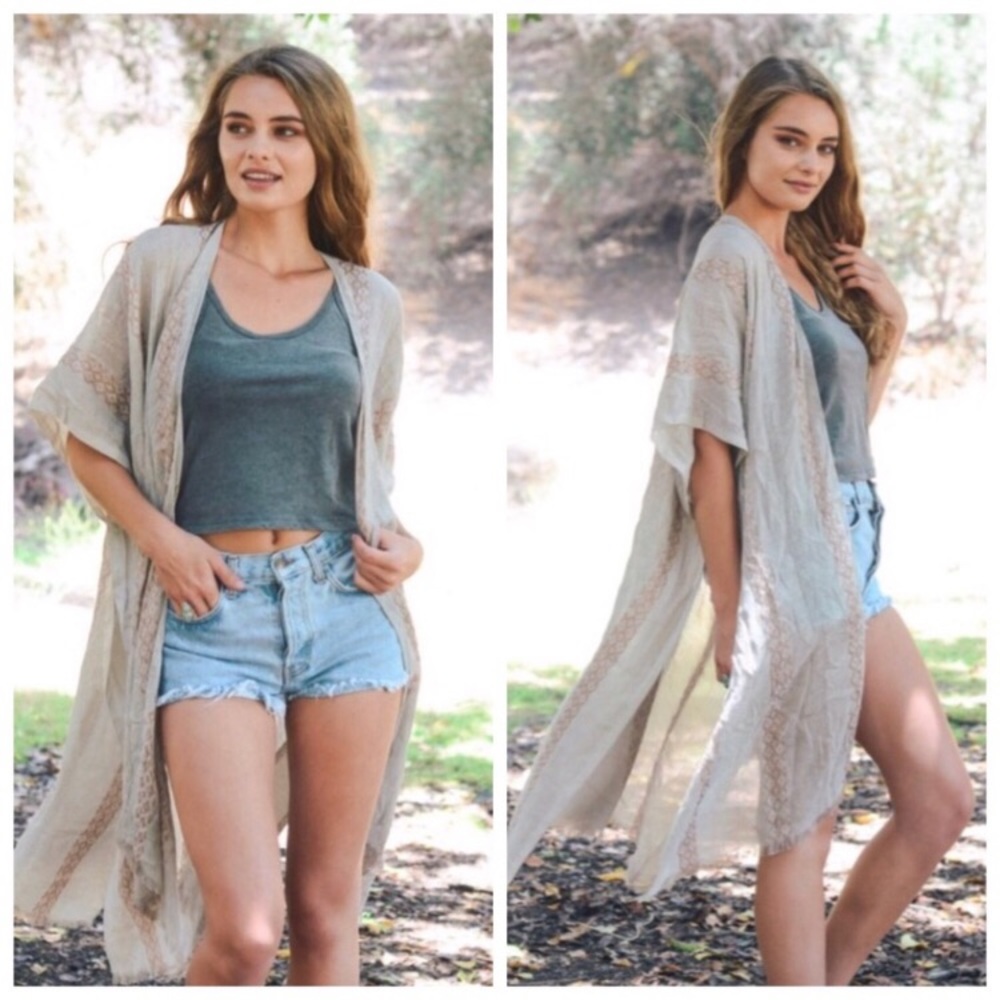 Boho Patterned Kimono in Copper - Picture 2 of 2